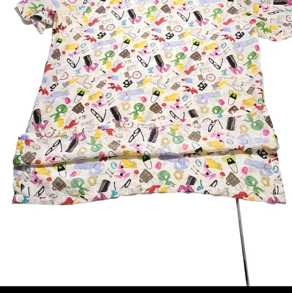 Edward 100% Silk Novelty Girly Fashion Shopping Summer Vacation Print Small Top - Picture 7 of 11